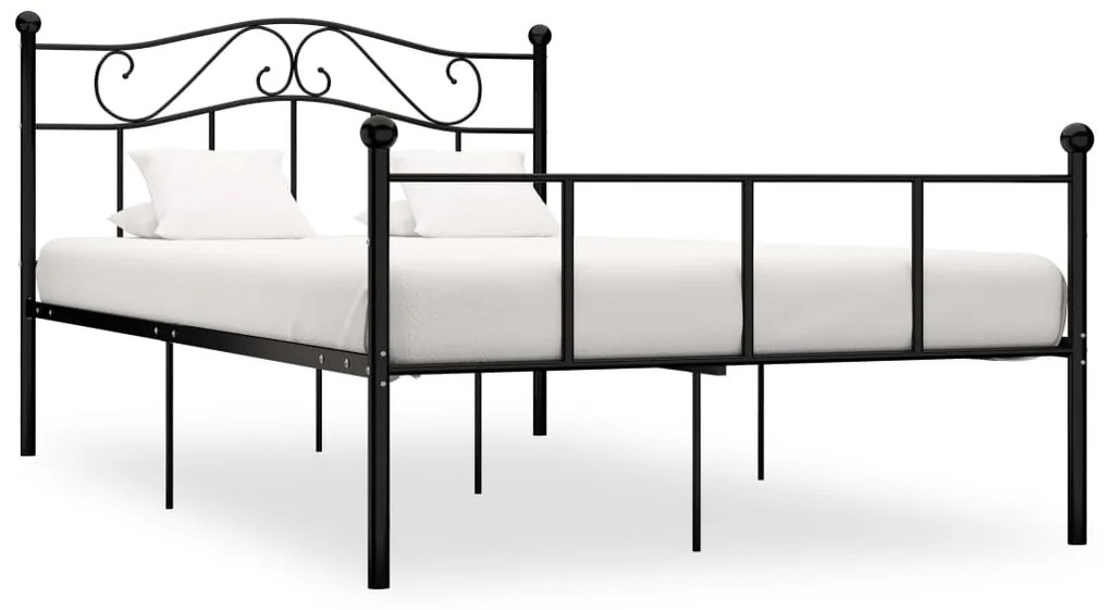 vidaXL Estrutura de cama em metal 140x200 cm preto