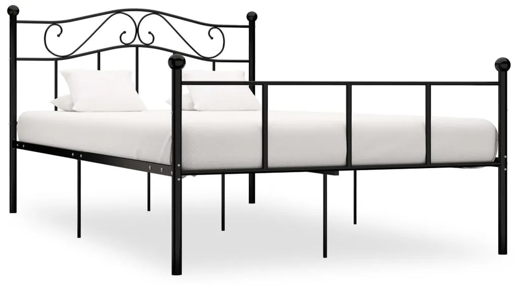 Estrutura de cama em metal 140x200 cm preto