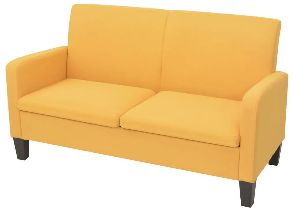 Sofá de 2 lugares 135x65x76 cm amarelo