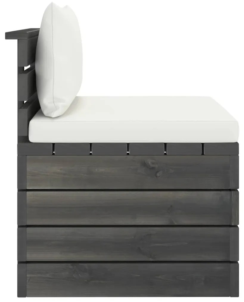 2 pcs conjunto lounge de paletes com almofadões pinho maciço