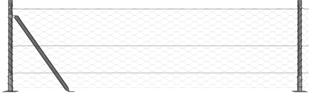 Cerca Hexagonal vidaXL Cinza 0,6x100 m Aço