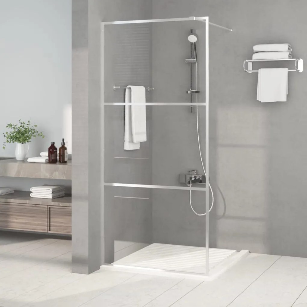 vidaXL Divisória de chuveiro prateado 90x195 cm vidro ESG transparente