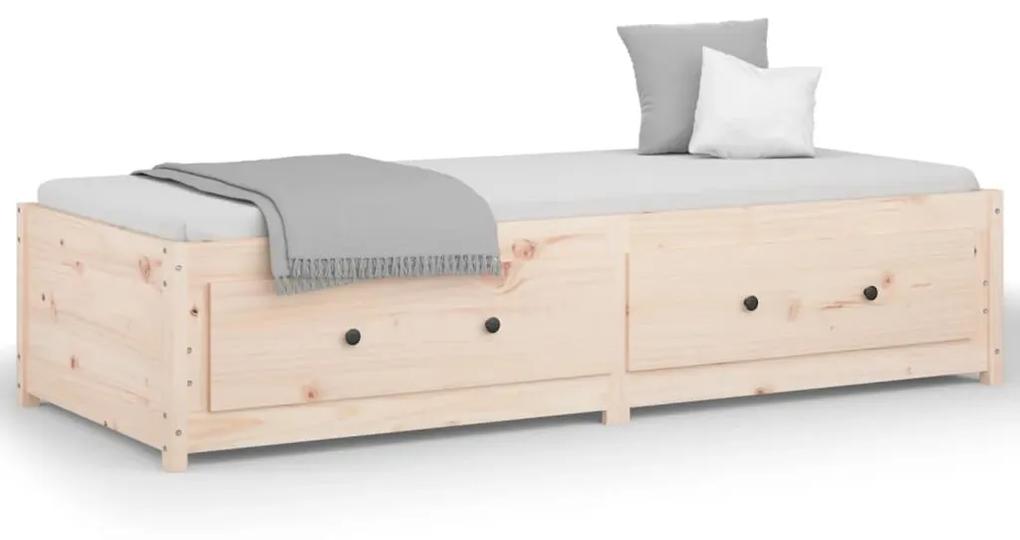 Sofá-cama de solteiro 90x190 cm madeira de pinho maciça
