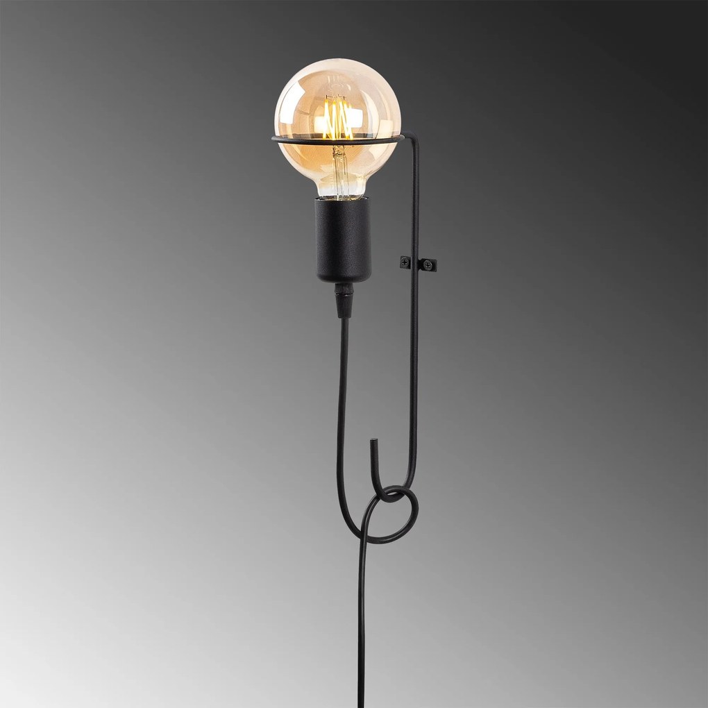 Candeeiro de Parede Pota – Preto – 9 cm x 30 cm