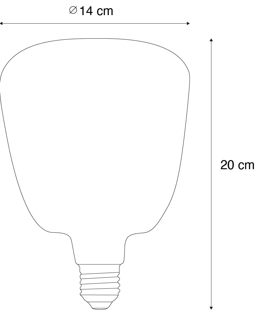 Conjunto de 5 lâmpadas LED E27 reguláveis G140 castanhas 4,9W 110 lm 1800K