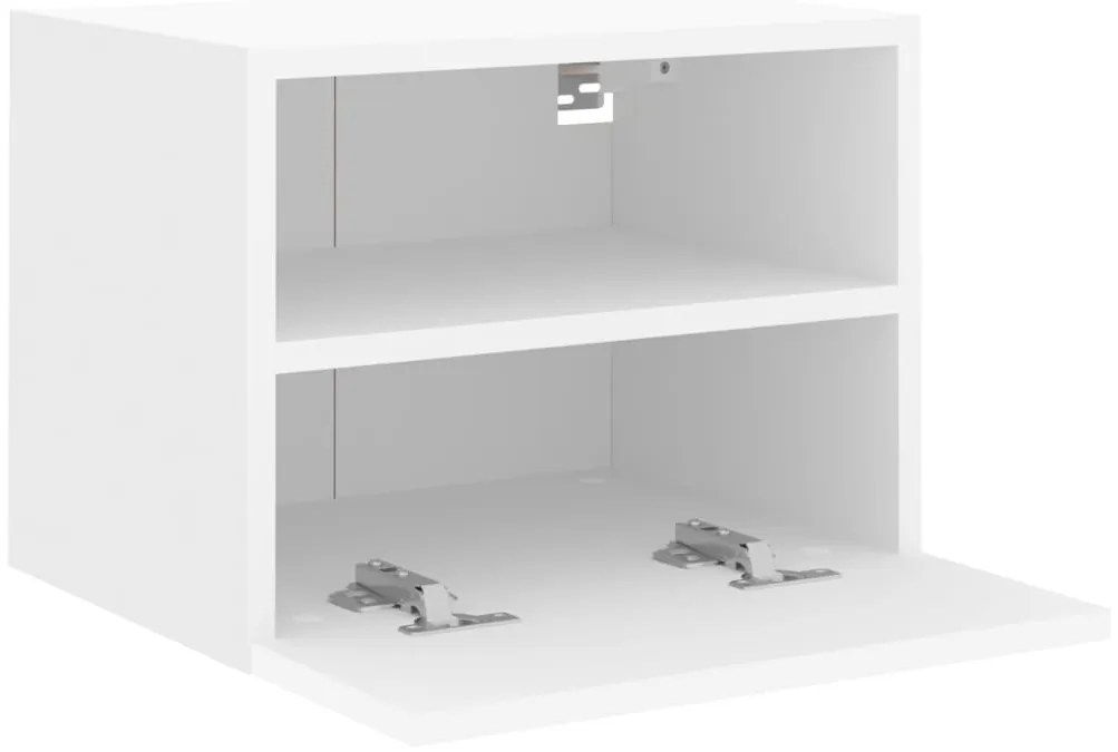 Móveis de parede p/ TV 2pcs 40x30x30cm derivados madeira branco