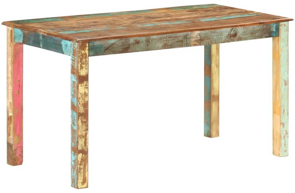vidaXL Mesa de jantar 140x70x76 cm madeira recuperada maciça