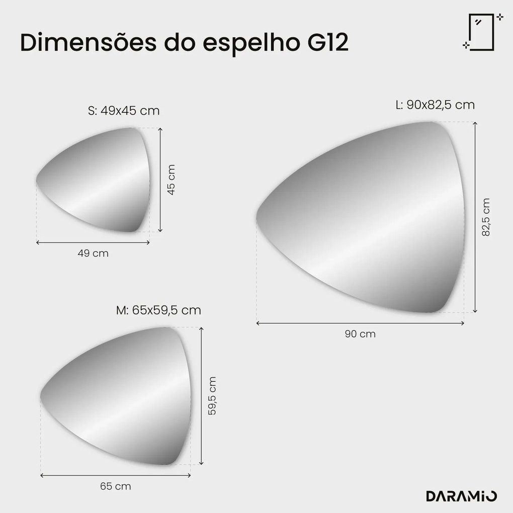 Espelho triangular com luz G12