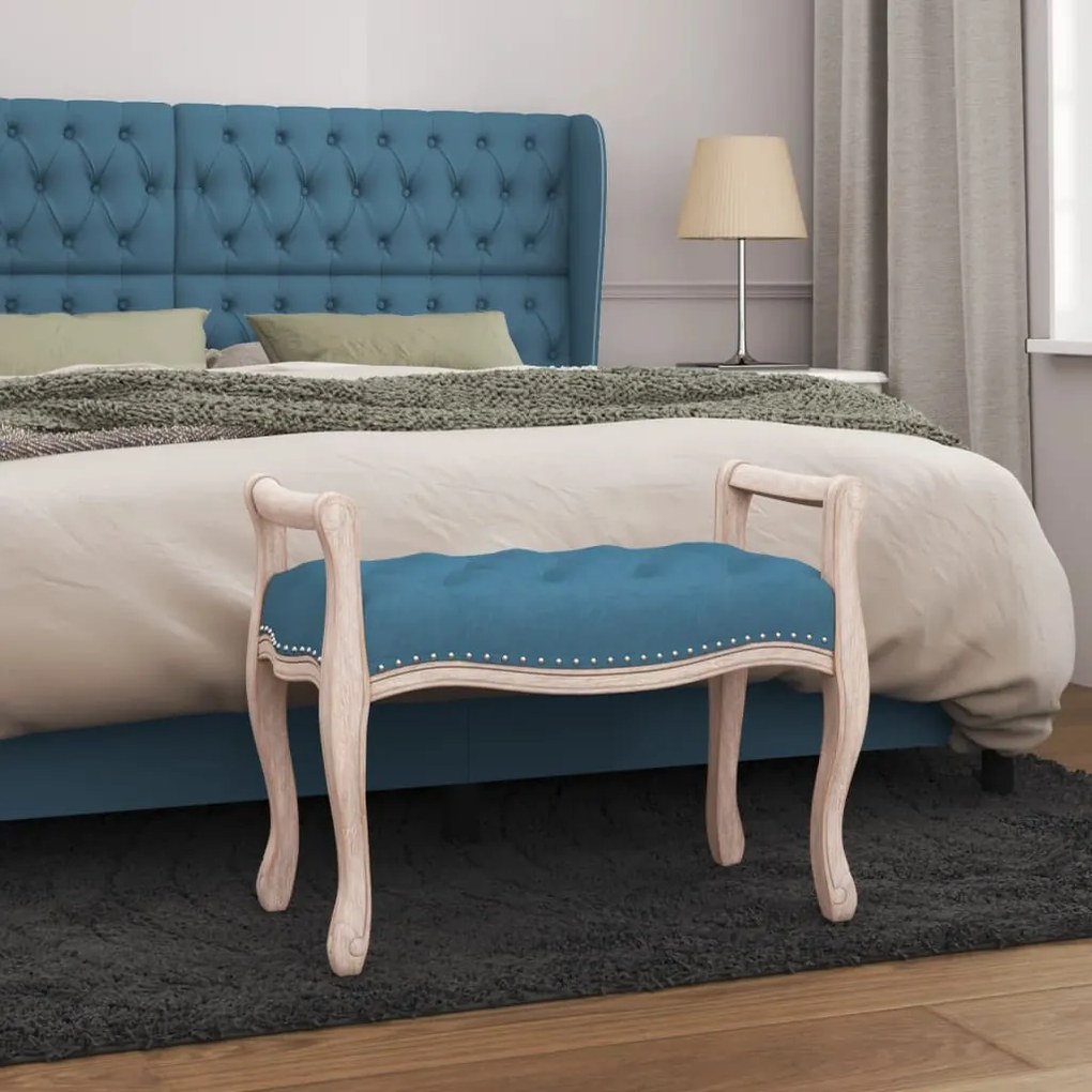 344431 vidaXL Banco 80x45x60 cm veludo azul