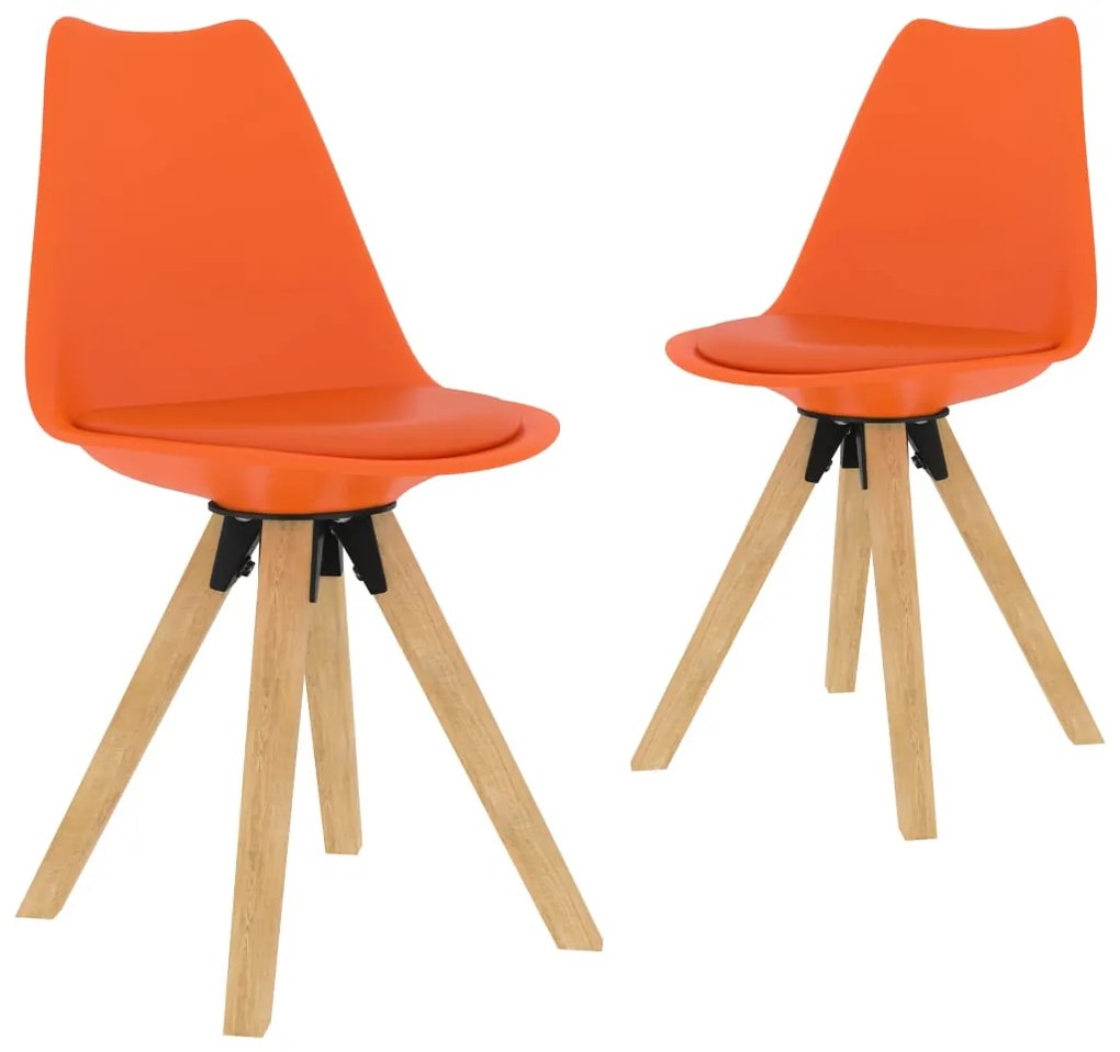 324239 vidaXL Cadeiras de jantar 2 pcs cor de laranja