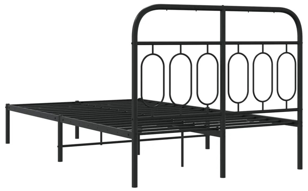 Estrutura de cama com cabeceira 120x200 cm metal preto