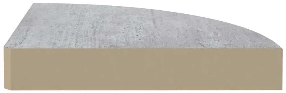 Prateleiras canto parede 4 pcs 35x35x3,8cm MDF cinzento cimento