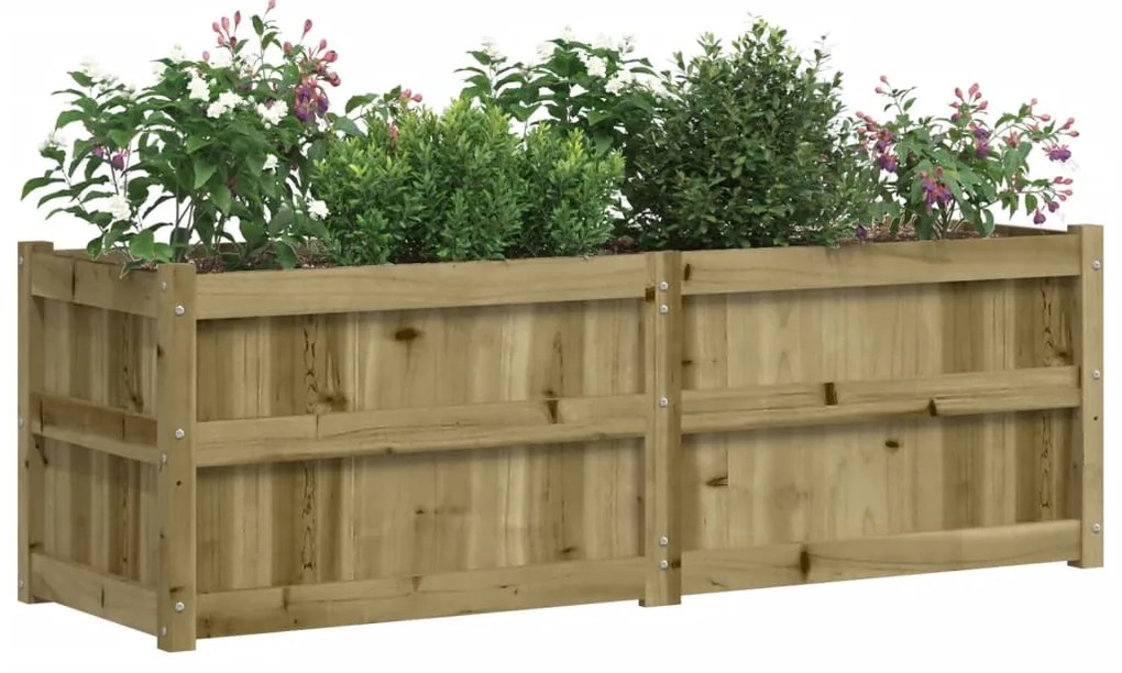 Vaso/floreira de jardim 150x50x50cm madeira de pinho impregnada