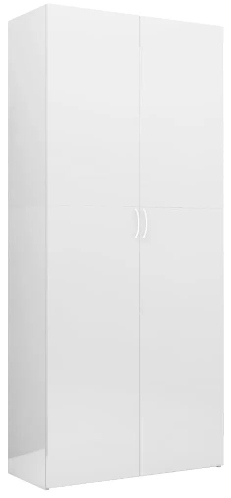 Armário de arrumação 80x35,5x180 cm aglomerado branco brilhante