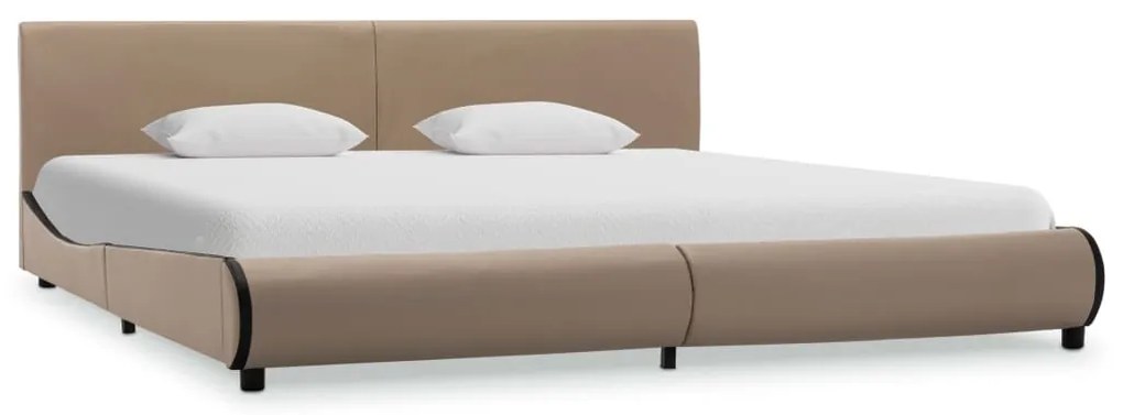 vidaXL Estrutura de cama 180x200 cm couro artificial cappuccino