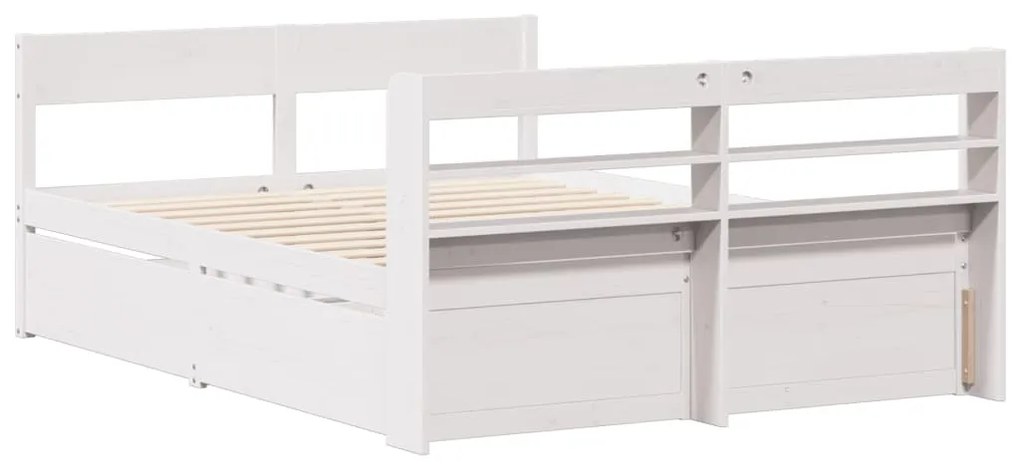 Cama sem colchão 120x190 cm madeira de pinho maciça branco