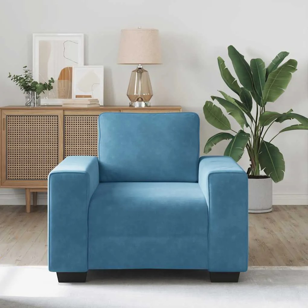 Poltrona 60 cm veludo azul