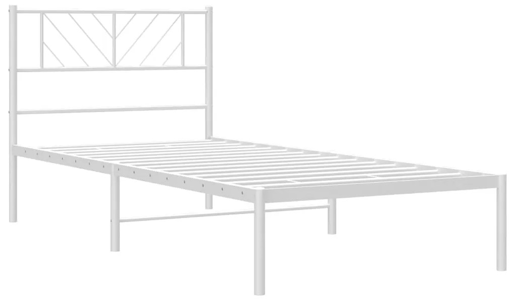 Estrutura de cama com cabeceira 90x200 cm metal branco