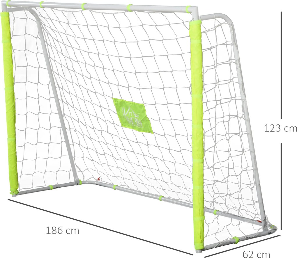 Baliza de Futebol com Estrutura Metálica e Rede para Treino no Jardim ao Ar Livre 186x62x123 cm Amarelo