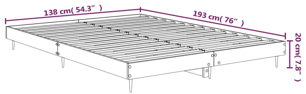 Estrutura de cama 135x190 cm derivados de madeira preto