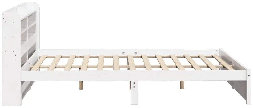 Estrutura de cama c/ cabeceira sem colchão 140x200 cm branco