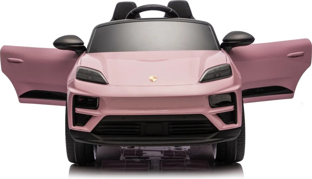 Carro elétrico para Crianças 2 a 6 anos 12V 4x4 Porsche Macan, Rodas de espuma EVA, Controle remoto Rosa