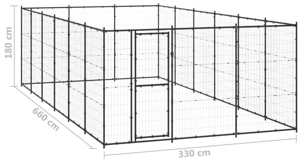 Canil de exterior 21,78 m² aço