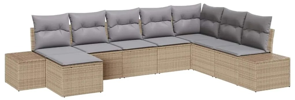 Conjunto de Sofá de Jardim da de 8 Peças com Almofadas - Rattan Sintét
