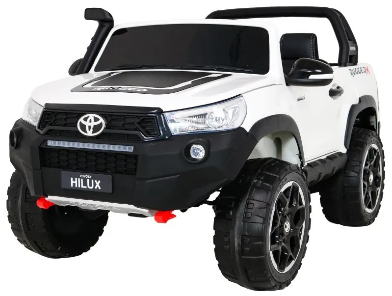 Carro elétrico para Crianças Toyota Hilux 12V, 4x4 Rodas Espuma EVA, Assento couro ecológico Branca