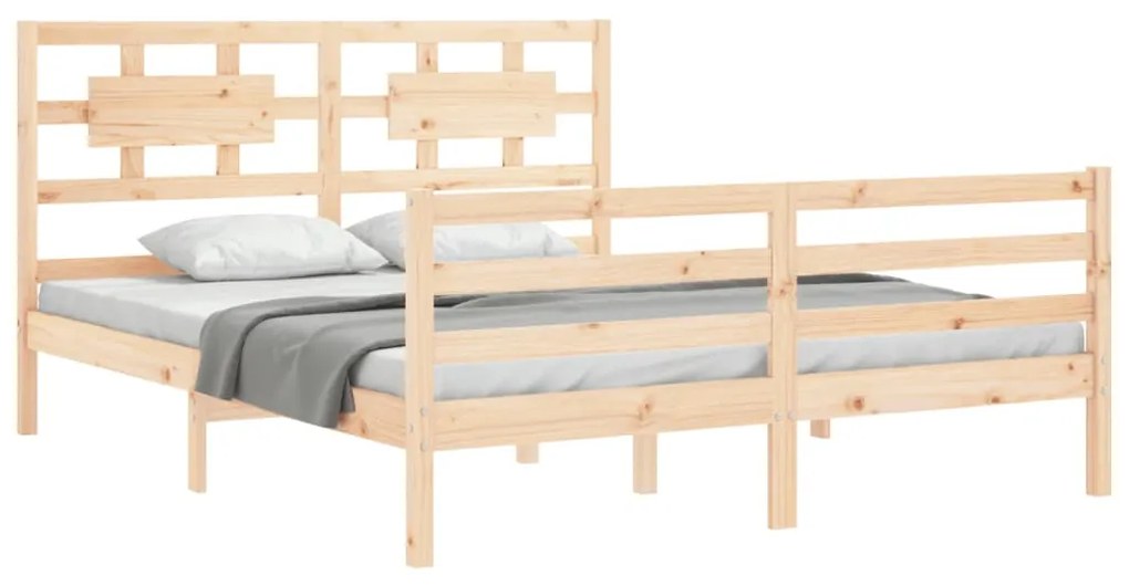 Estrutura de cama King Size com cabeceira madeira maciça