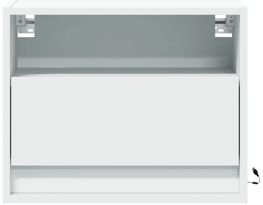 Mesa de cabeceira de parede com luzes LED branco