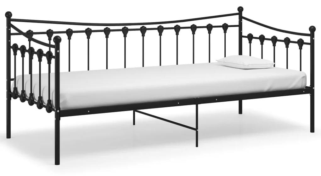 Sofá-cama 90x200 cm metal preto