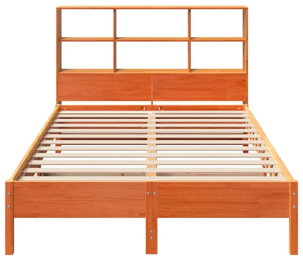 Cama com estante sem colchão 140x190 cm pinho maciço