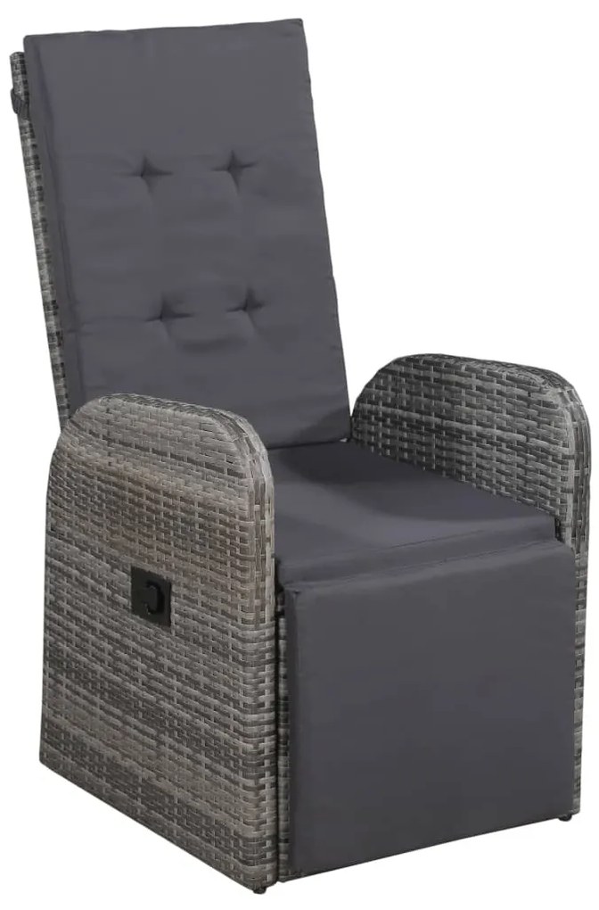5 pcs conjunto de jantar para jardim cinzento