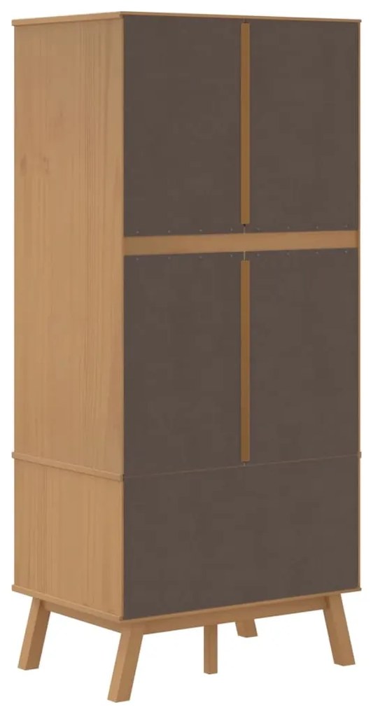 Roupeiro OLDEN 76,5x53x172 cm pinho maciço cinzento e castanho