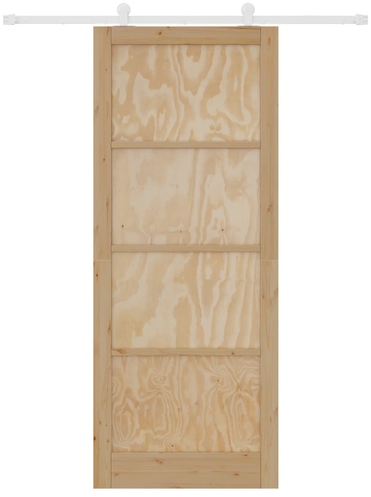 Porta Deslizante com Conjunto de Ferragens 'ORKDAL'Madeira Maciça de P