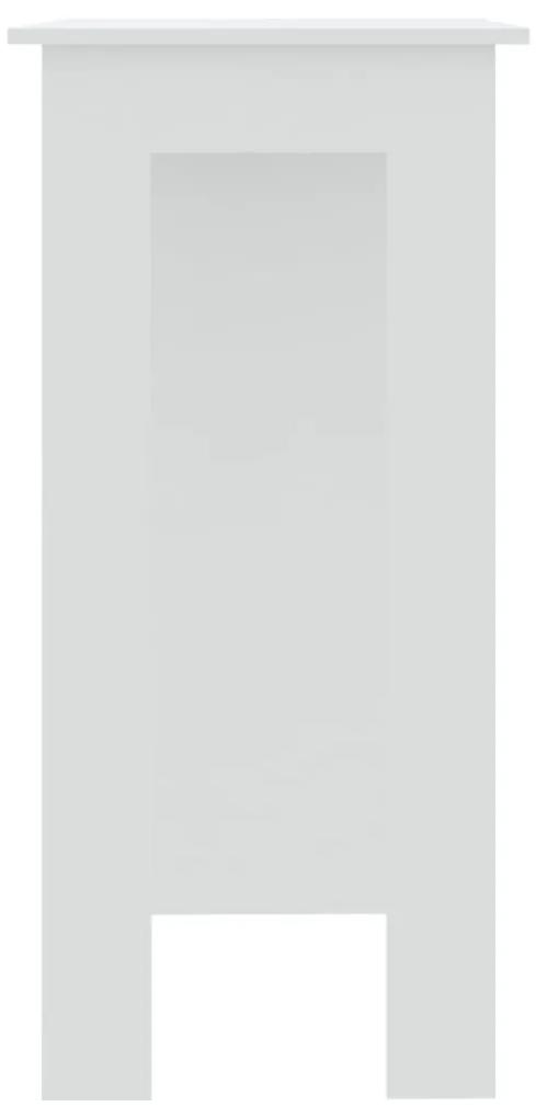 Mesa de Bar Turpe com 3 Prateleiras de 102 cm - Branco - Design Modern