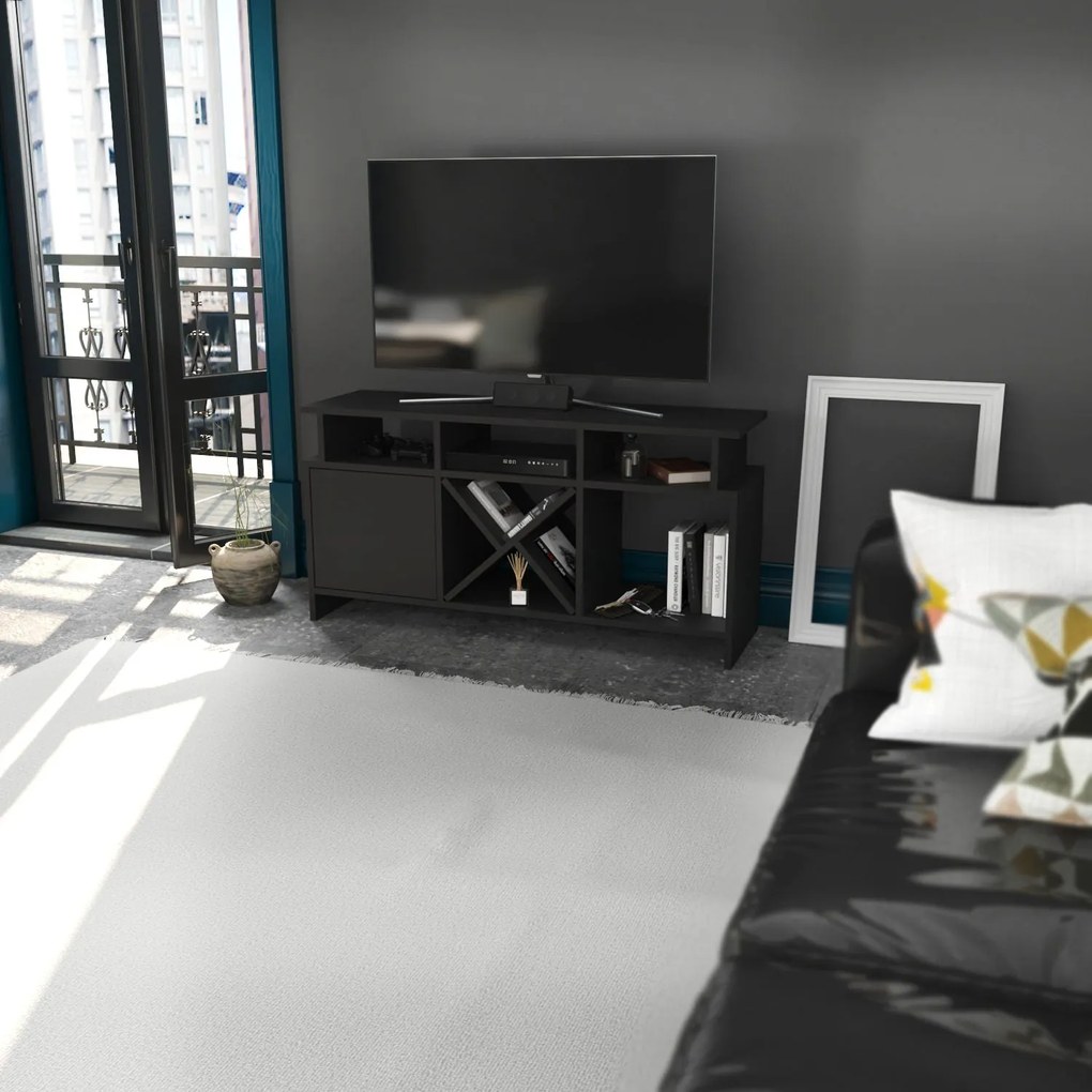 Móvel TV Auburn – Antracite – 120 cm x 29,9 cm x 60,6 cm
