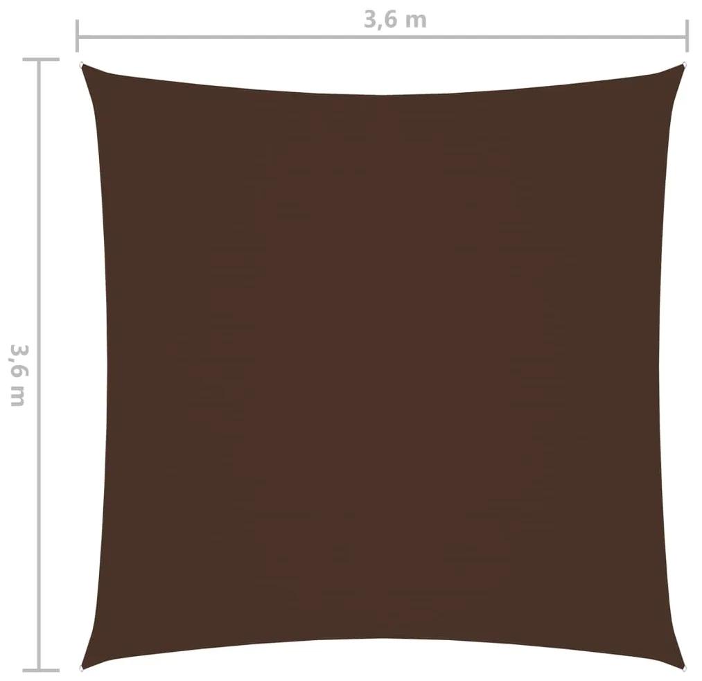 Para-sol vela tecido oxford quadrangular 3,6x3,6 m castanho