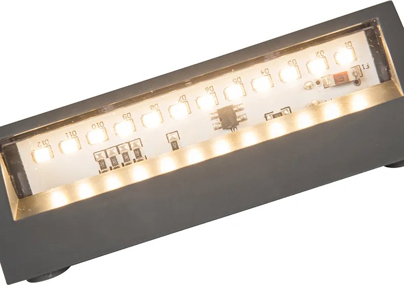 Candeeiro de parede exterior moderno cinzento escuro com LED IP54 - Sandstone 1