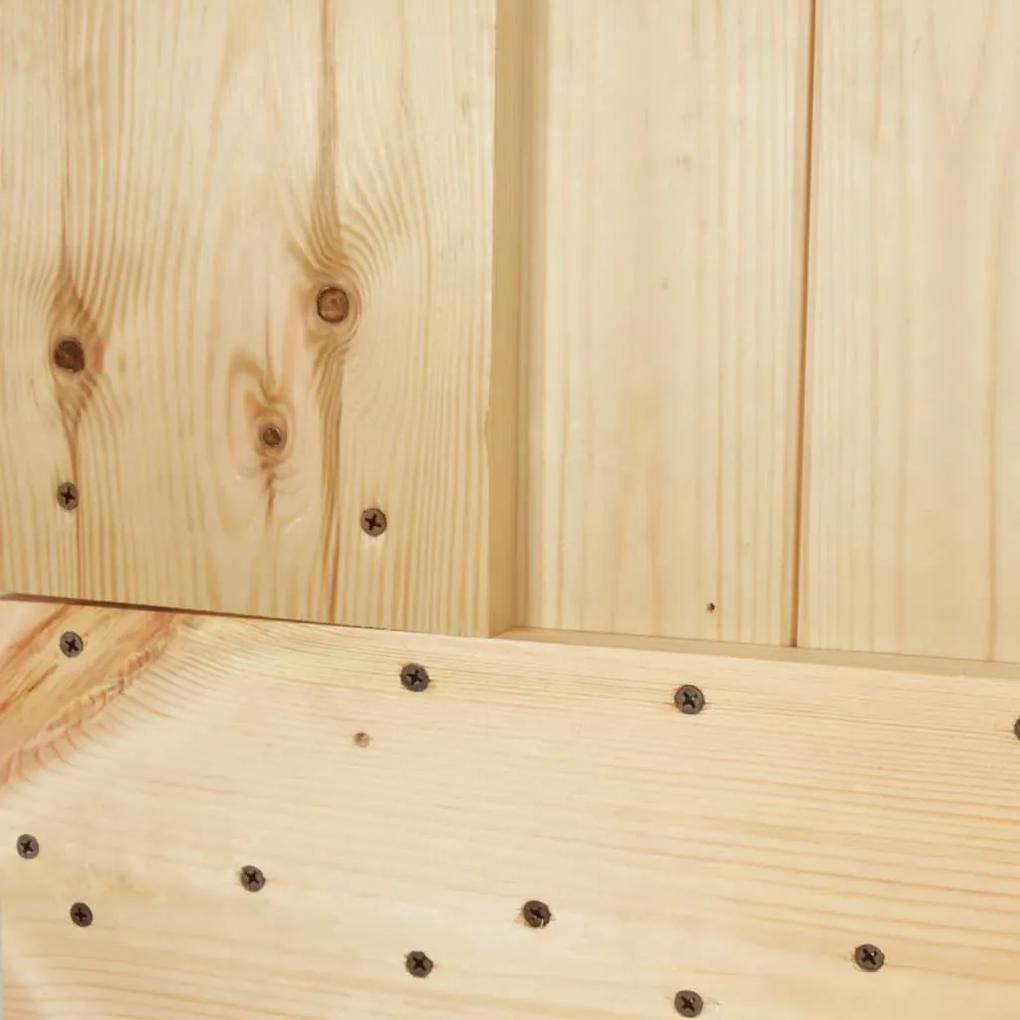 Porta de correr com ferragens 80x210 cm madeira de pinho maciça
