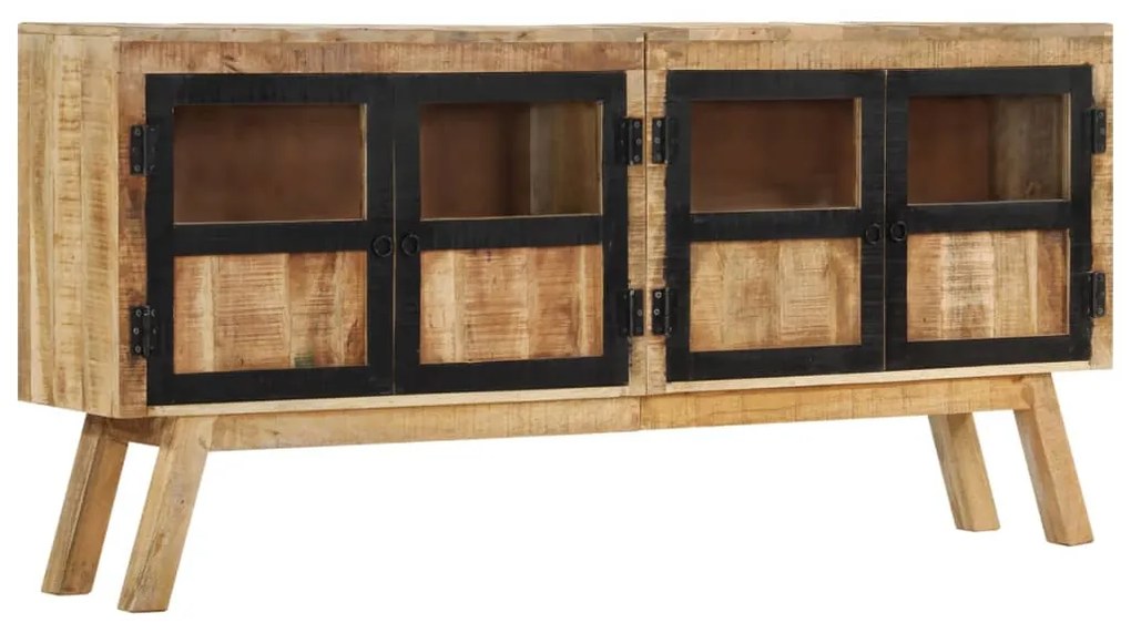 Aparador 160x30x76 cm madeira mangueira maciça castanho/preto