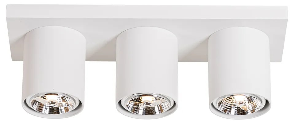 Candeeiro de teto moderno branco 3 luzes - Tubo Moderno