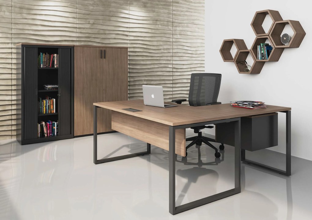 Secretária de Escritório 1400x800mm com Bloco 2 Gavetas Suspenso - Kclose