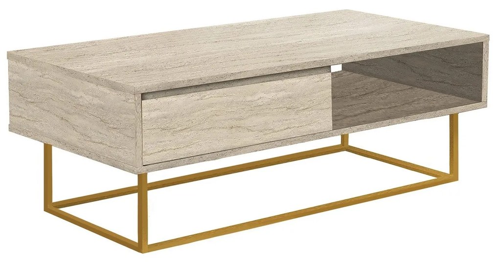 Mesa de Centro Laxus Dale – Traverten – 120x43x60 cm