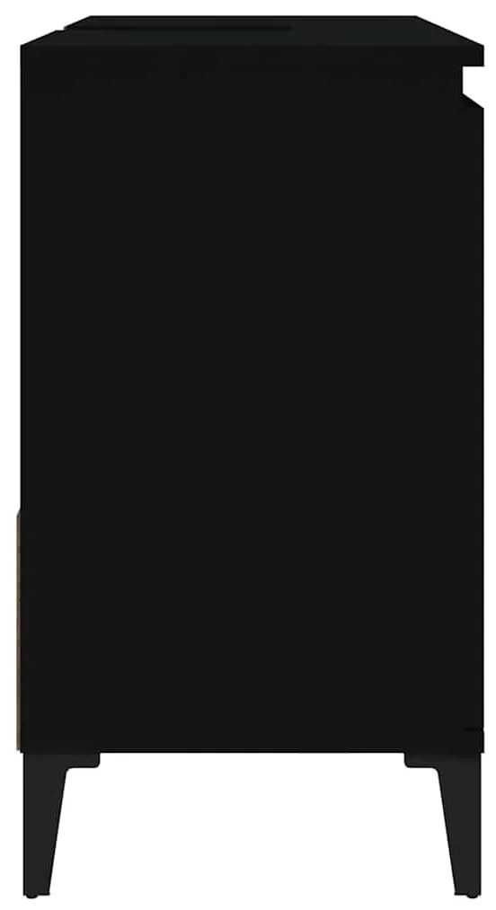 Armário de casa de banho 65x33x60cm derivados de madeira preto