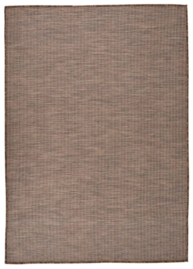 Tapete de tecido plano para exterior 140x200 cm castanho