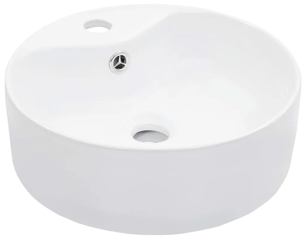 143911 vidaXL Lavatório com extravasamento 36x13 cm cerâmica branco