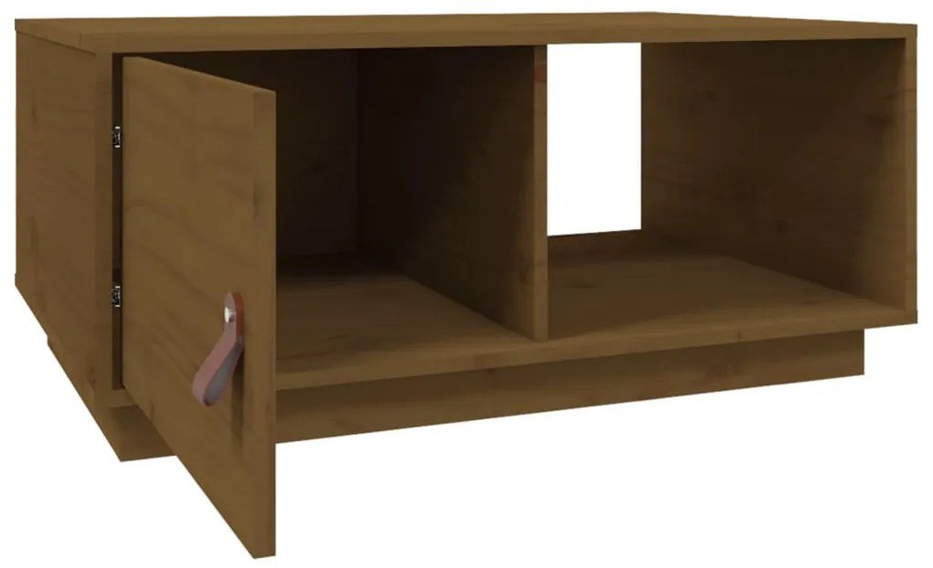 Mesa de centro 80x50x35,5 cm madeira pinho maciça castanho-mel