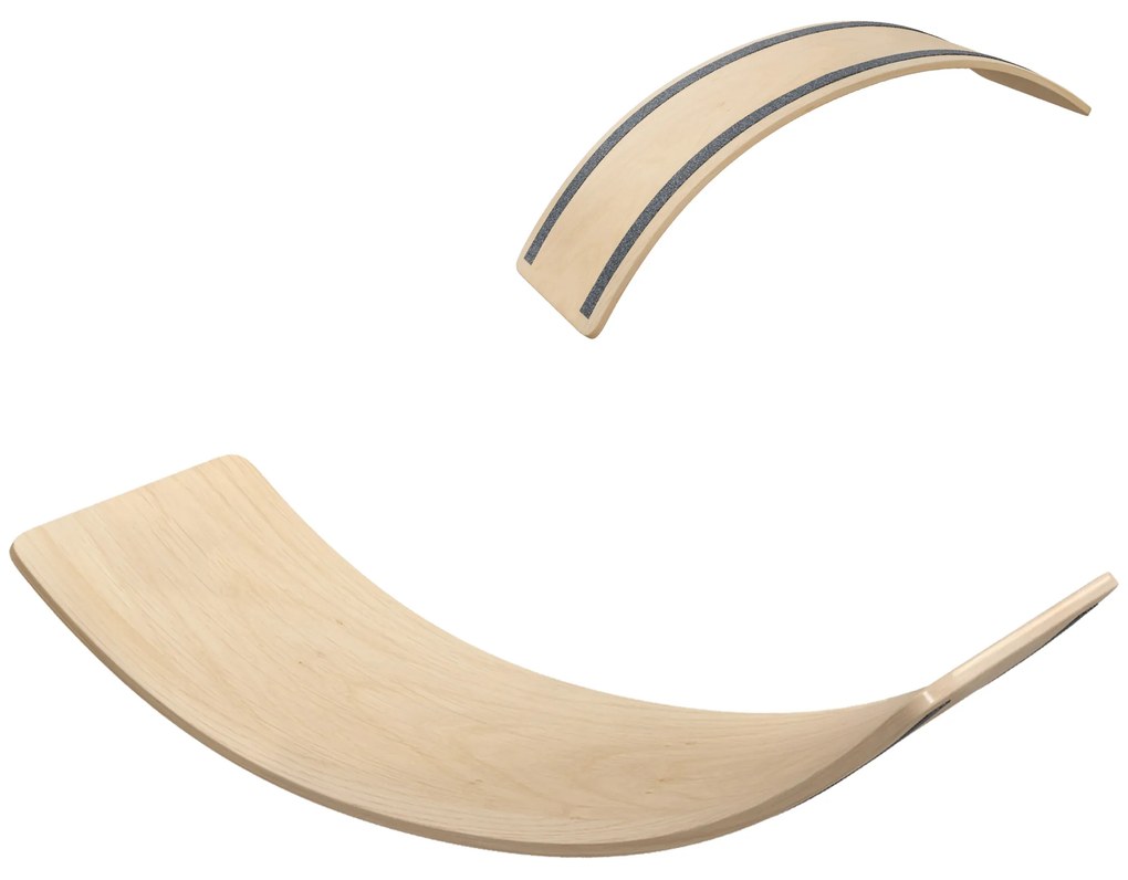 AIYAPLAY Tábua Equilíbrio Crianças Curva Madeira Carga 50 kg Treino Sensorial Estabilidade 90x29x19 cm Natural | Aosom Portugal